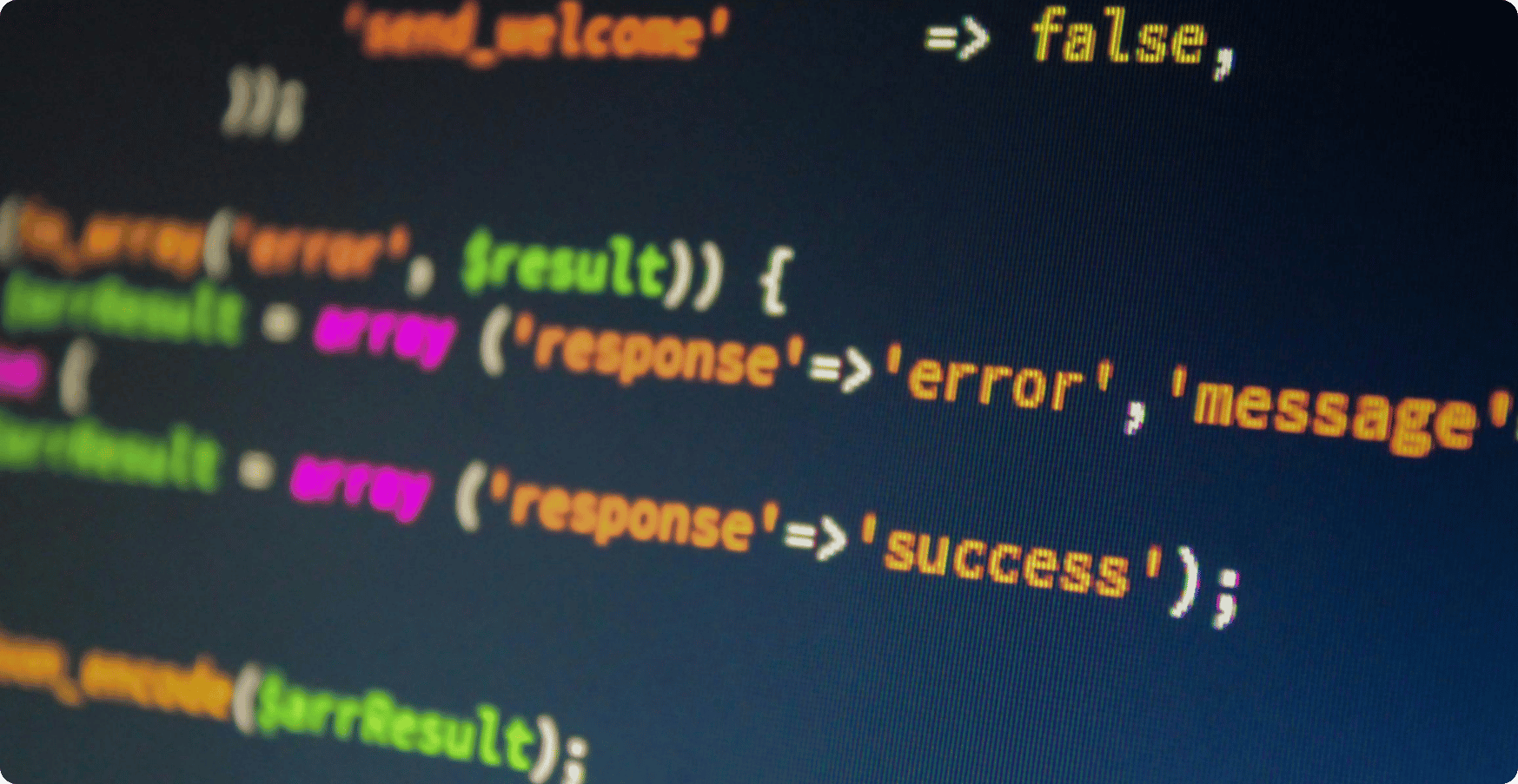 a screen full of code in different colors